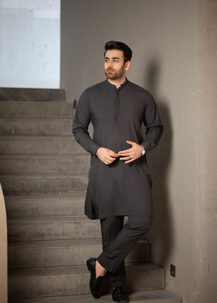 Stylish Garments Mens RTW Embroidered Wash N Wear Kurta Pajama Suit C-10220 Festive Collection