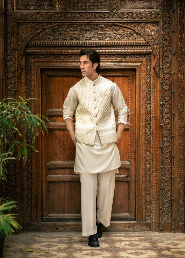 Stylish Garments Mens Waistcoat RTW Embroidered Mesuri Waistcoat Suit W-3006 Festive Collection