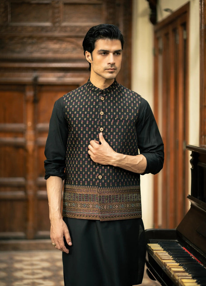 Stylish Garments Mens Waistcoat RTW Embroidered Mesuri Waistcoat Suit W-3010 Festive Collection