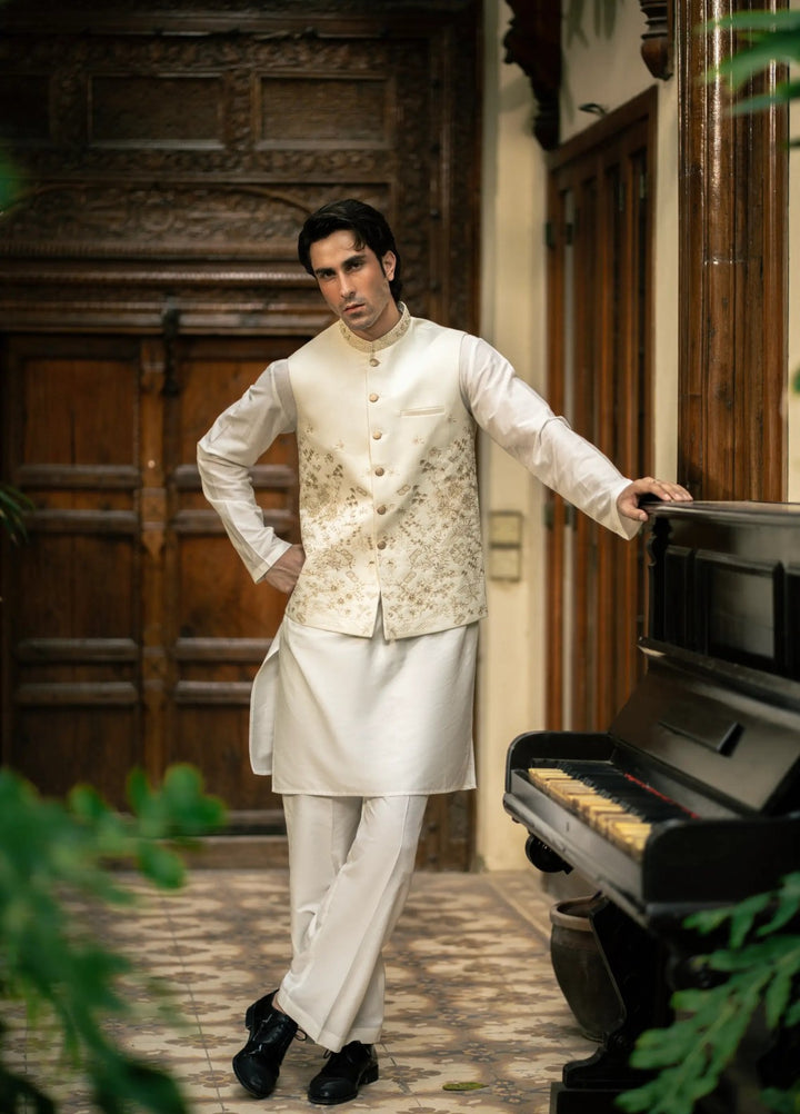 Stylish Garments Mens Waistcoat RTW Embroidered Mesuri Waistcoat Suit W-3013 Festive Collection