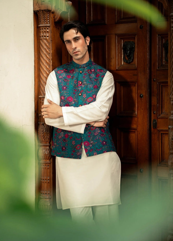 Stylish Garments Mens Waistcoat RTW Embroidered Mesuri Waistcoat Suit W-2906 Festive Collection