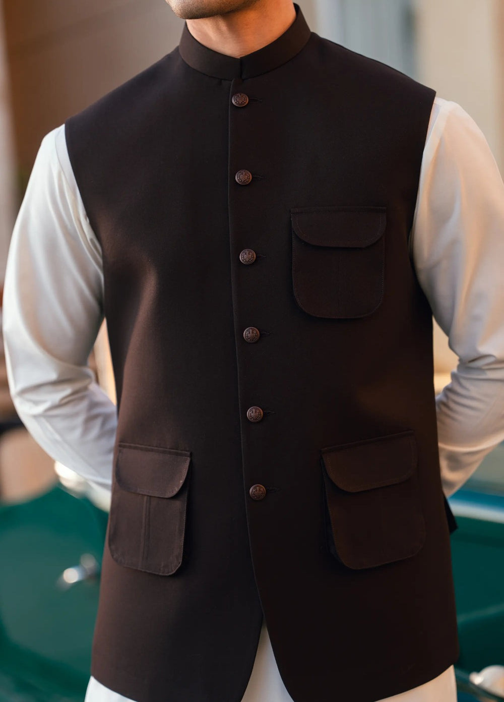 Stylish Garments Mens Waistcoat RTW Solids Suiting Waistcoat Suit WS-2030 Festive Collection