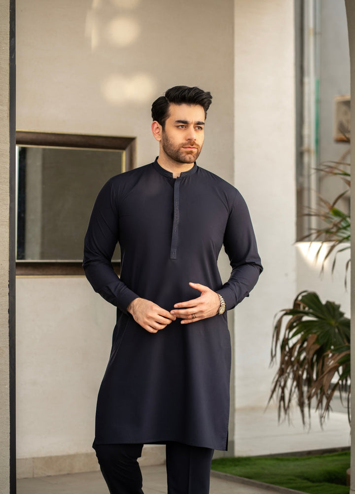 Stylish Garments Mens RTW Embroidered Wash N Wear Kurta Pajama Suit C-10202 Festive Collection