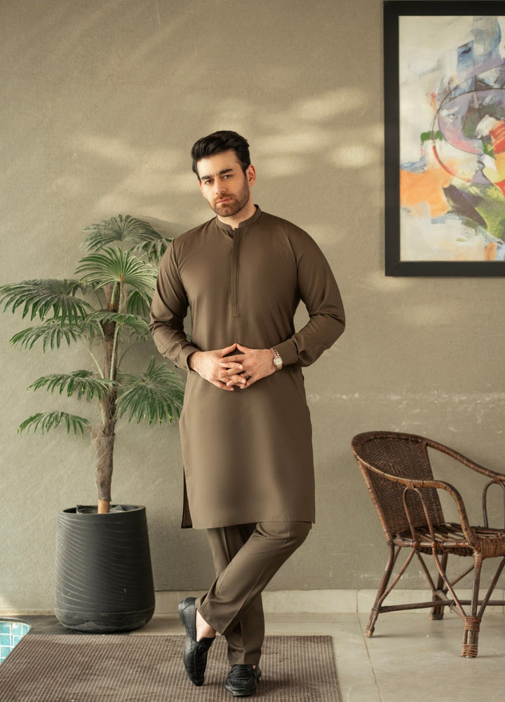Stylish Garments Mens RTW Embroidered Wash N Wear Kurta Pajama Suit C-10203 Festive Collection