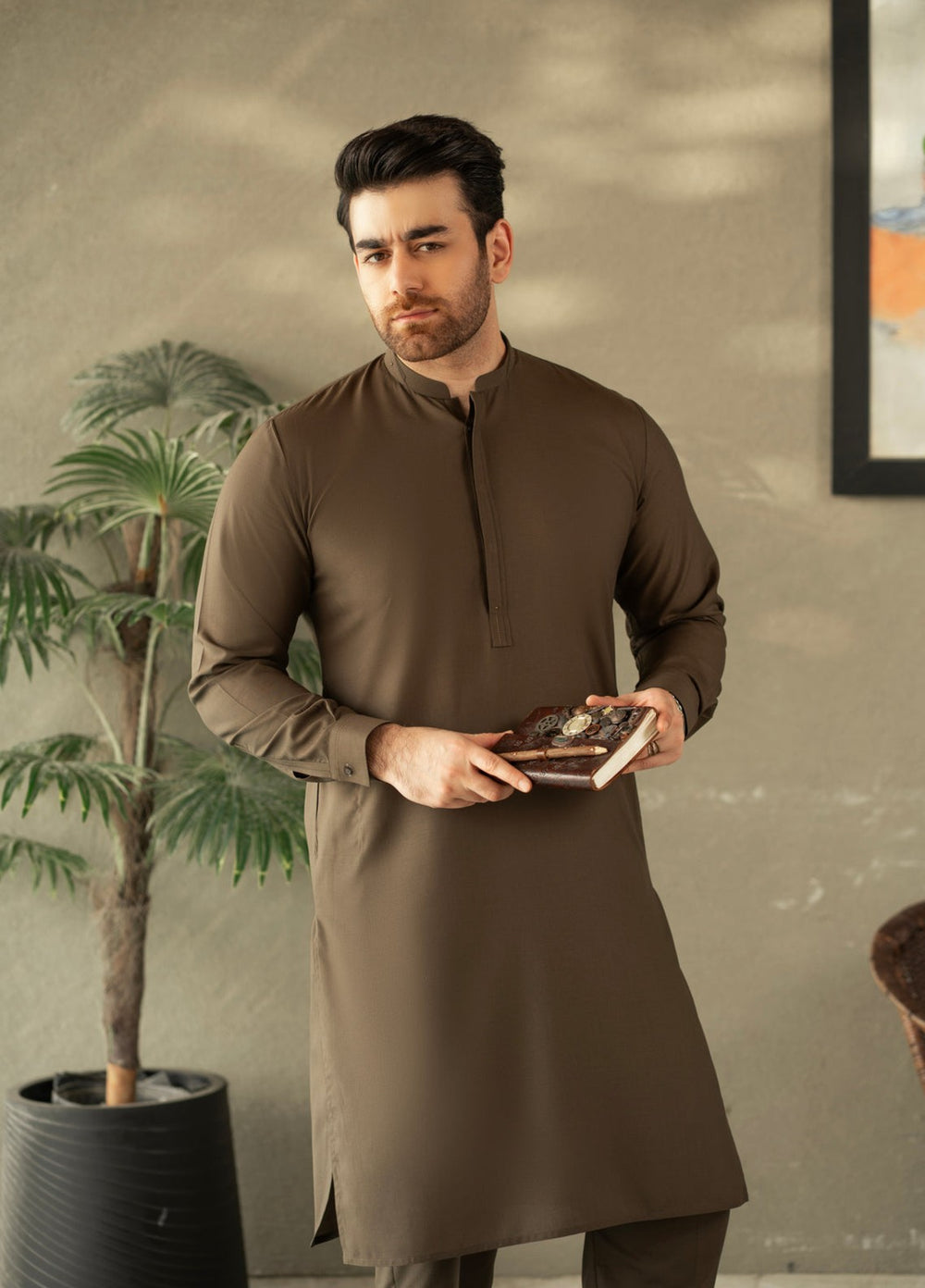Stylish Garments Mens RTW Embroidered Wash N Wear Kurta Pajama Suit C-10203 Festive Collection