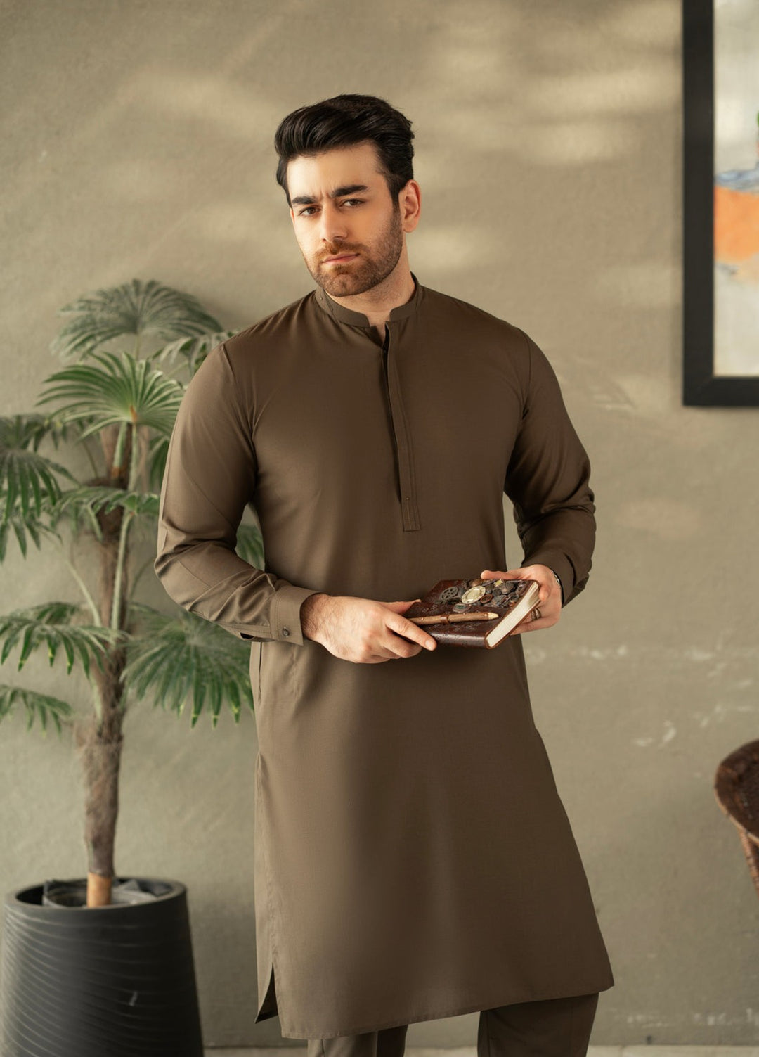 Stylish Garments Mens RTW Embroidered Wash N Wear Kurta Pajama Suit C-10203 Festive Collection
