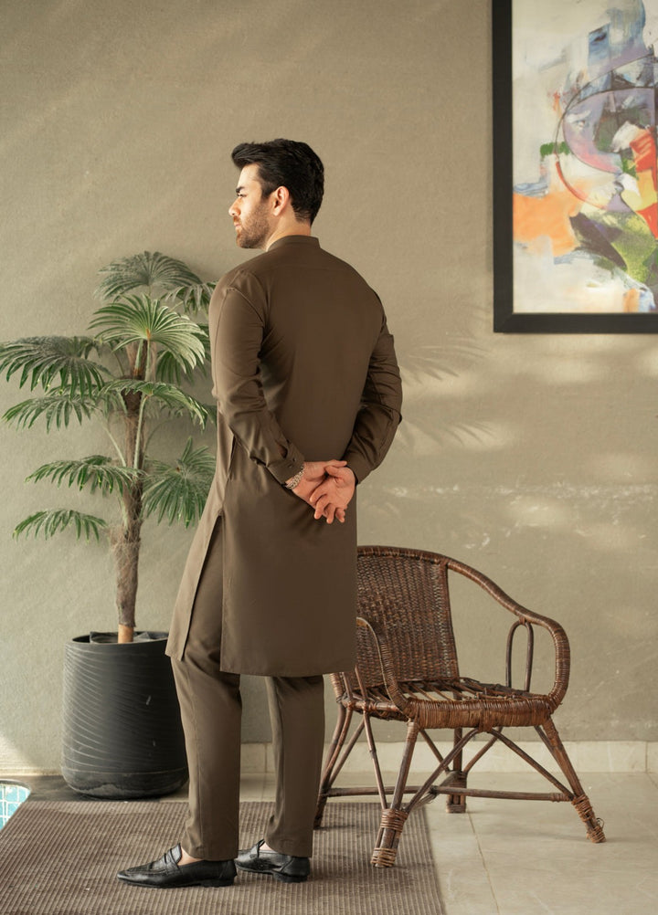 Stylish Garments Mens RTW Embroidered Wash N Wear Kurta Pajama Suit C-10203 Festive Collection