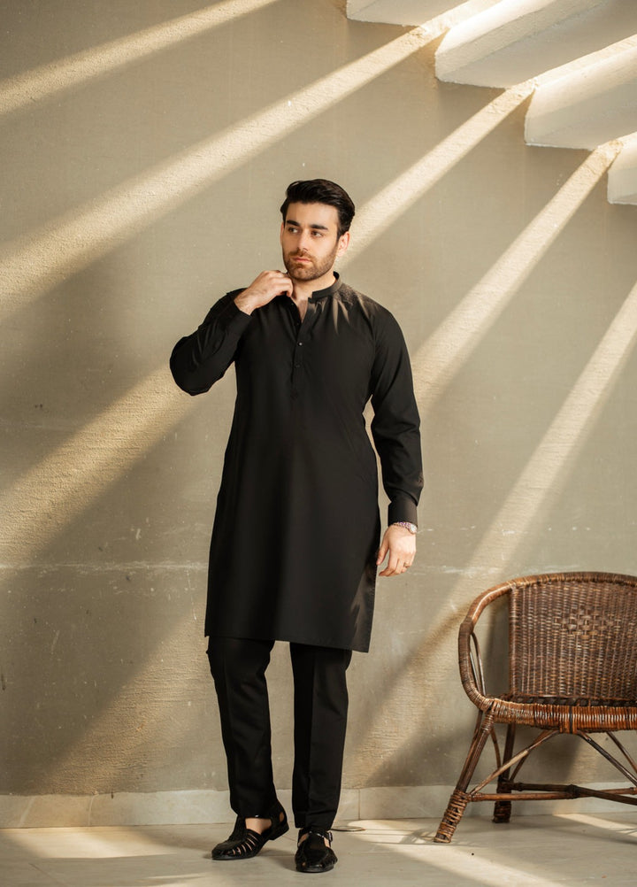 Stylish Garments Mens RTW Embroidered Wash N Wear Kurta Pajama Suit C-10215 Festive Collection
