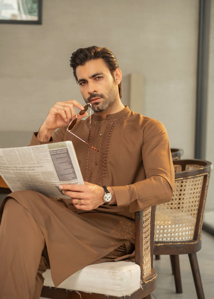 Stylish Garments Mens RTW Embroidered Cotton Kurta Pajama Suit C-10207 Festive Collection