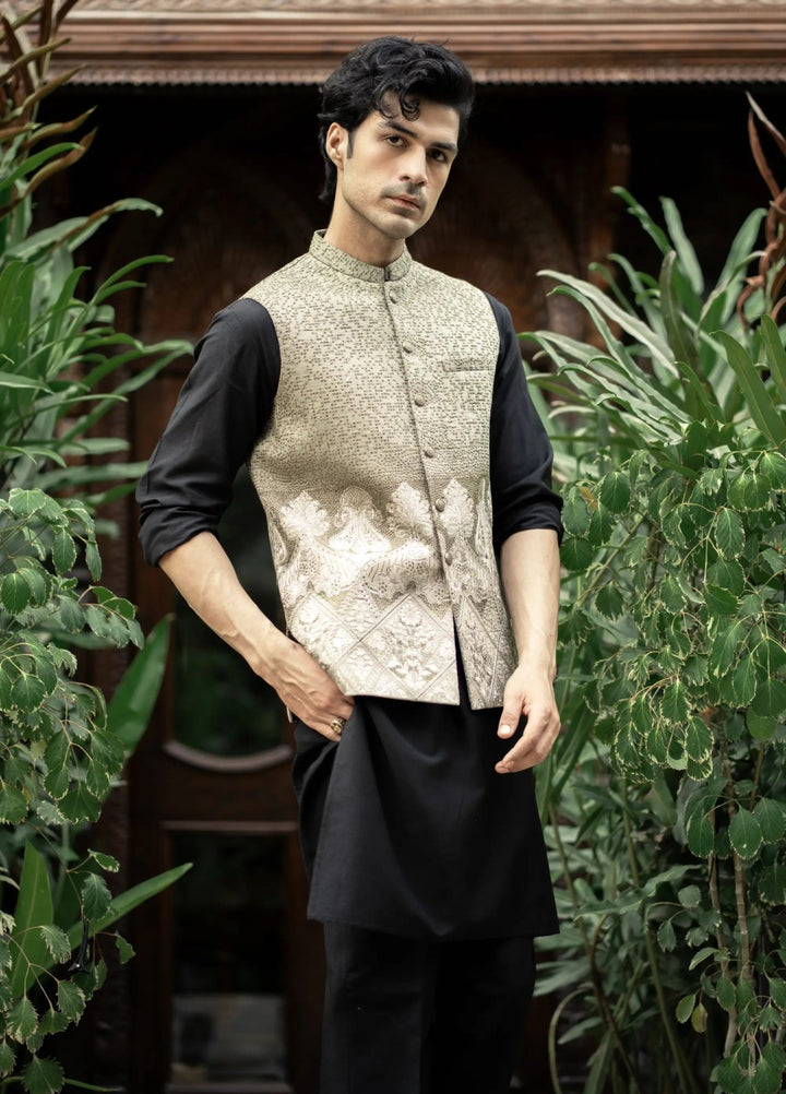 Stylish Garments Mens Waistcoat RTW Embroidered Mesuri Waistcoat Suit W-2867 Festive Collection