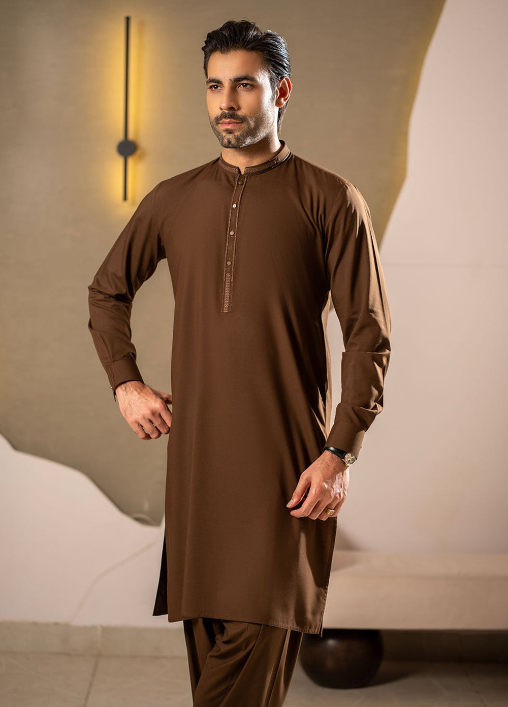 Stylish Garments RTW Embroidered Wash N Wear Kurta Shalwar Suit C-10217 Casual Collection
