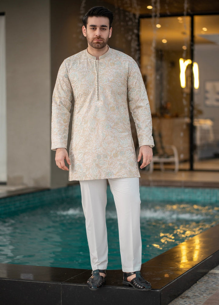 Stylish Garments Mens RTW Embroidered Wash N wear Kurta Pajama Suit FD-5069 Festive Collection