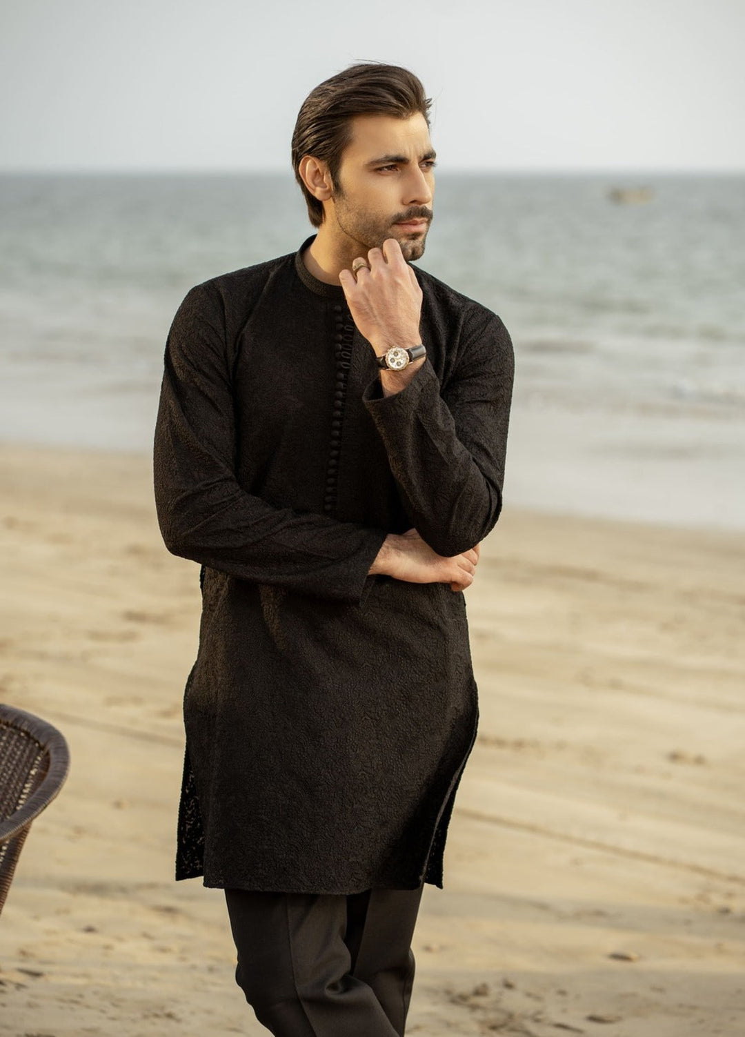 Stylish Garments Mens RTW Embroidered Wash N wear Kurta Pajama Suit FD-5065 Festive Collection