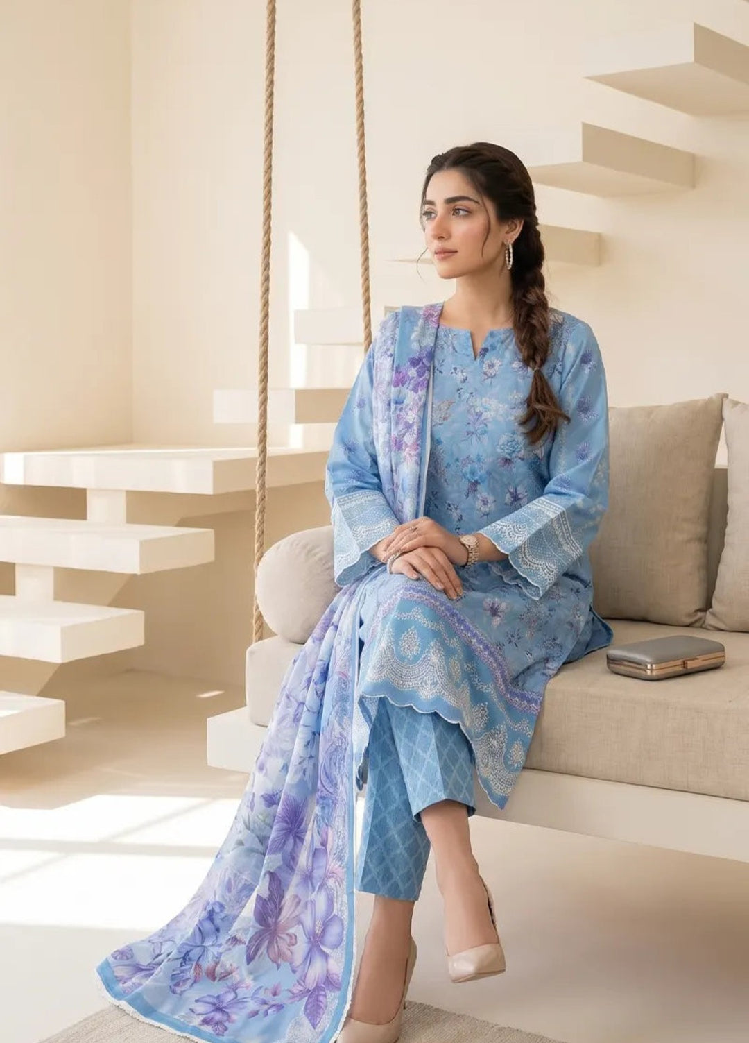 Salitex Unstitched Printed Lawn 3 Piece Suit SUNS8IN1149 Casual Collection