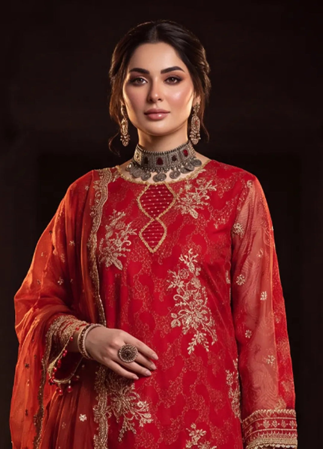 Salitex Unstitched Embroidered Khaadi Net 3 Piece Suit SUNS8JI515 Festive Collection