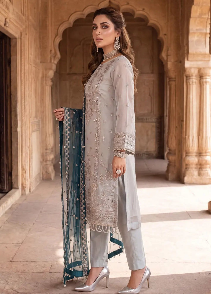 Salitex Unstitched Embroidered Organza 3 Piece Suit SUNS8JI507 Festive Collection