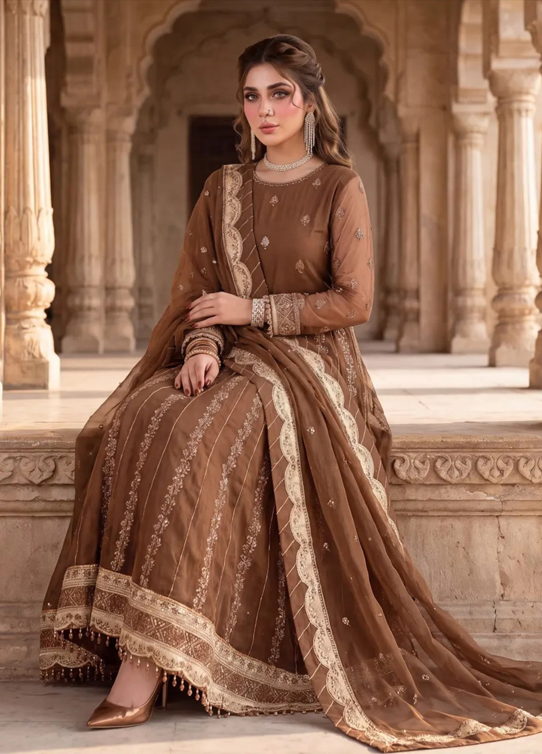 3PC Unstitched Festive Embroidered Suit (SUNS8JI518)