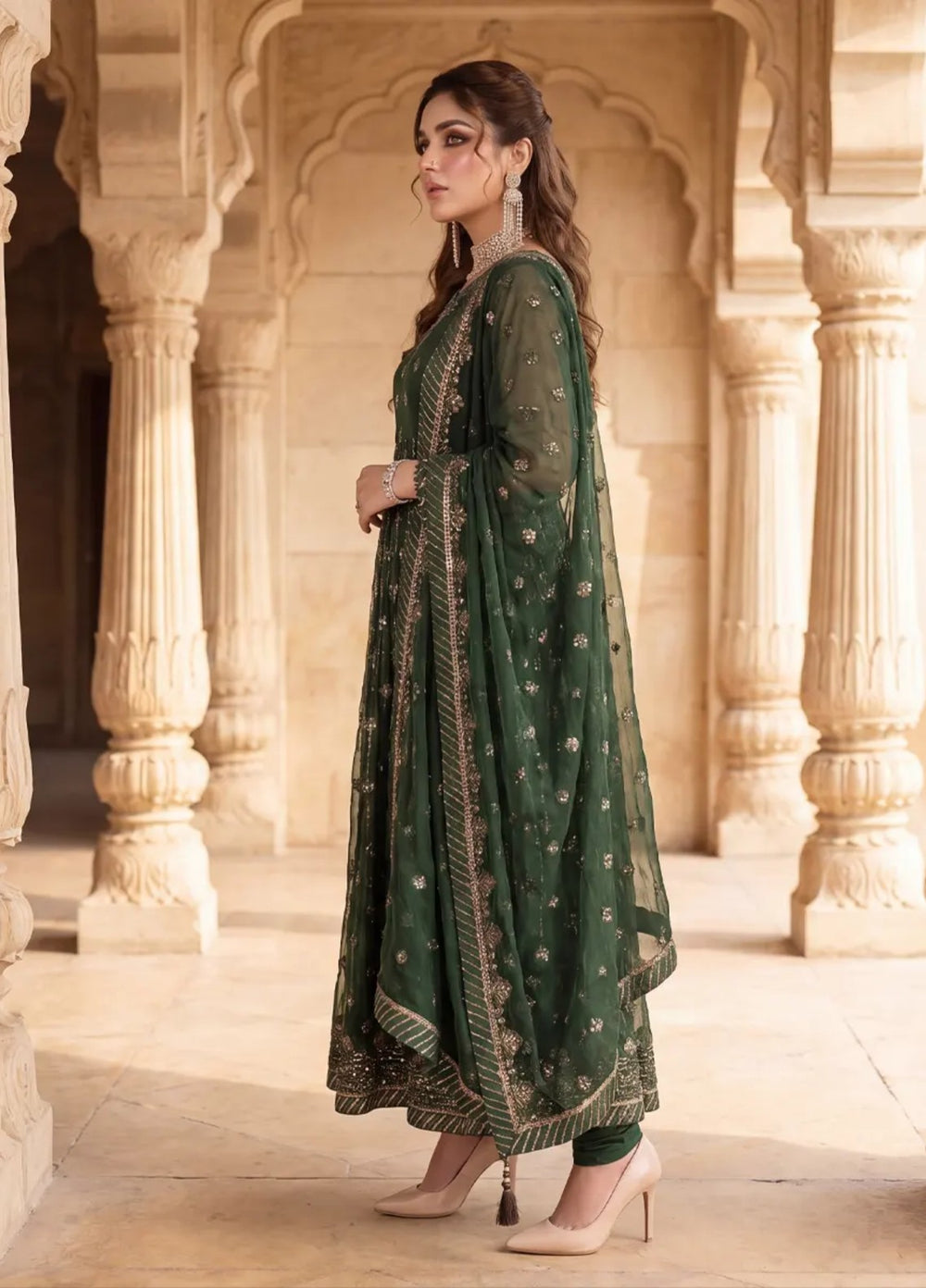 Salitex Unstitched Embroidered Net 3 Piece Suit SUNS8JI522 Festive Collection