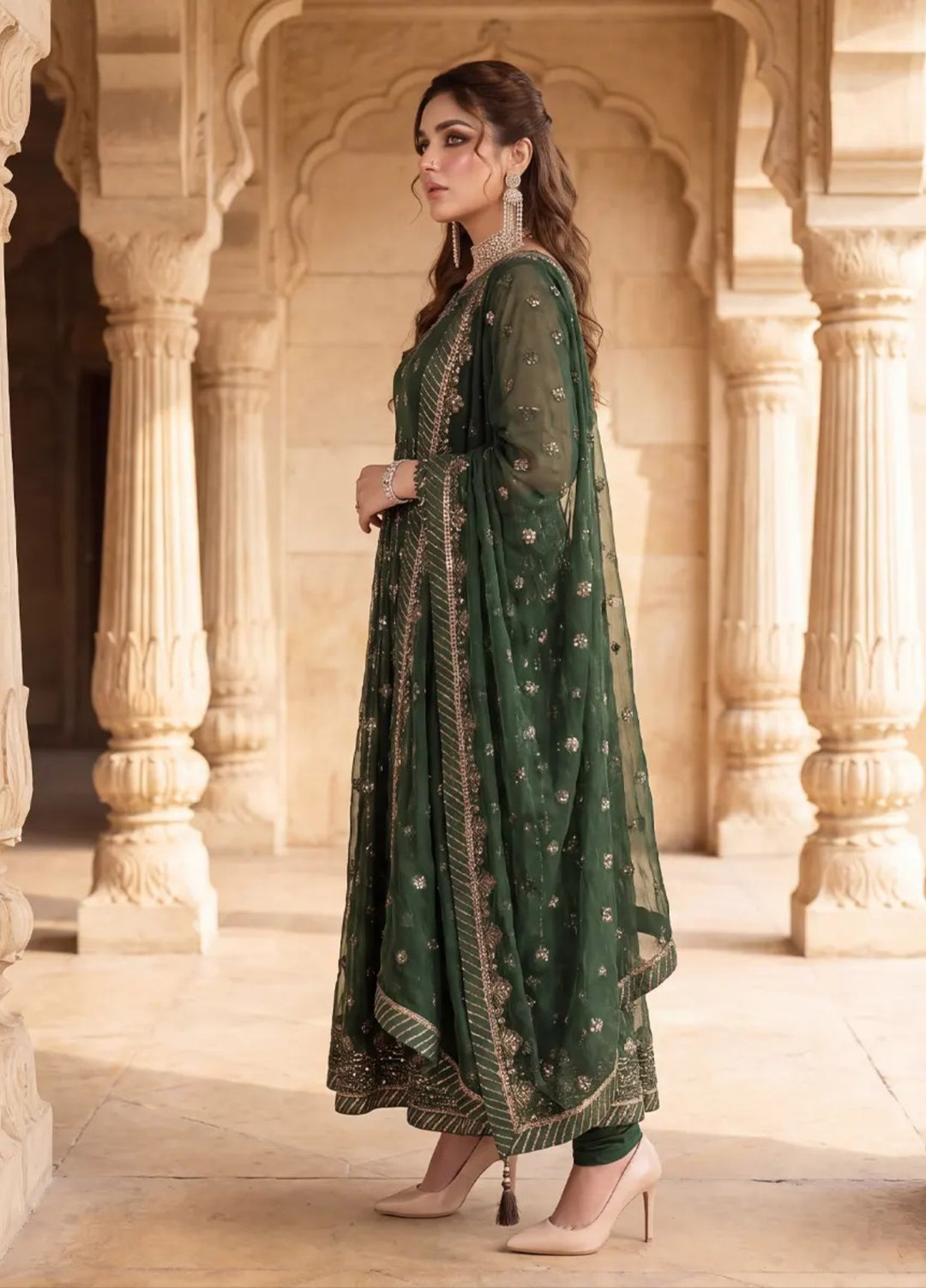 Salitex Unstitched Embroidered Net 3 Piece Suit SUNS8JI522 Festive Collection