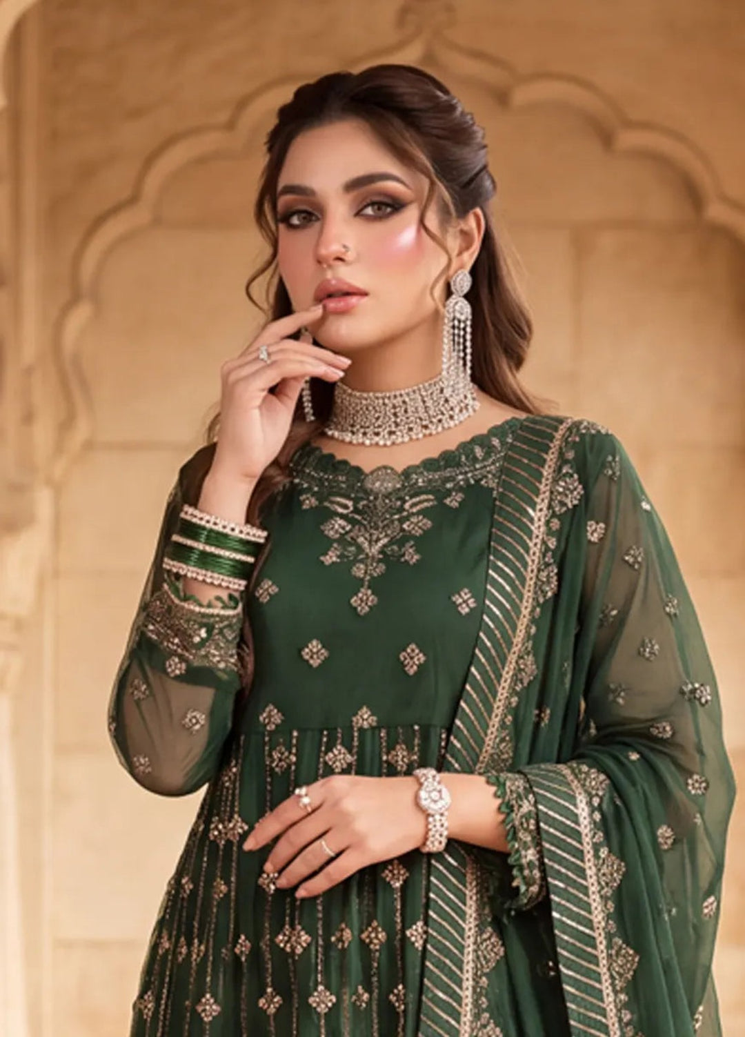 Salitex Unstitched Embroidered Net 3 Piece Suit SUNS8JI522 Festive Collection