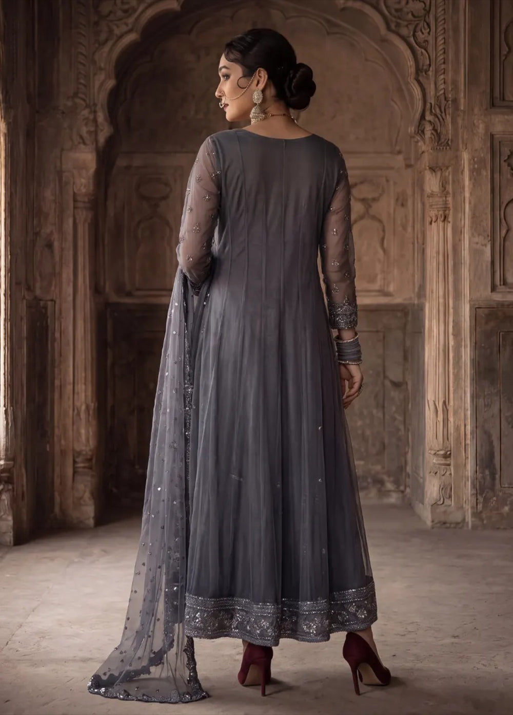 Salitex Unstitched Embroidered Net 3 Piece Suit SUNS8JI523 Festive Collection