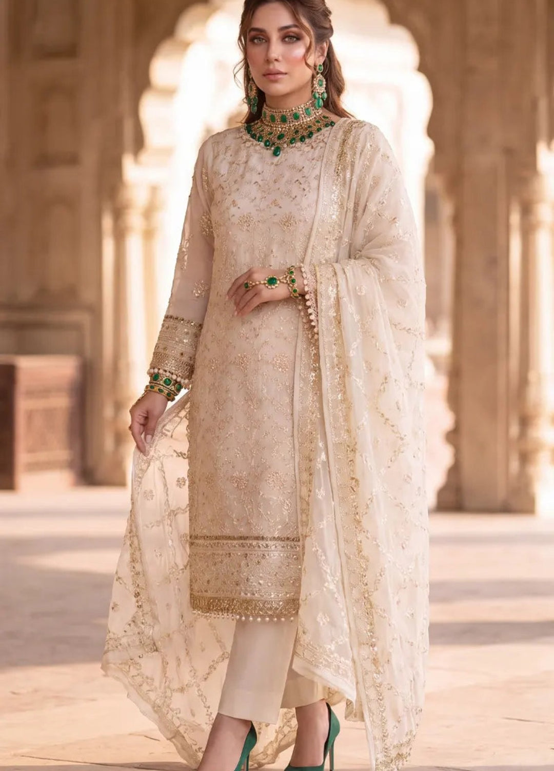 Salitex Unstitched Embroidered Cotton Net 3 Piece Suit SUNS8JI503 Festive Collection