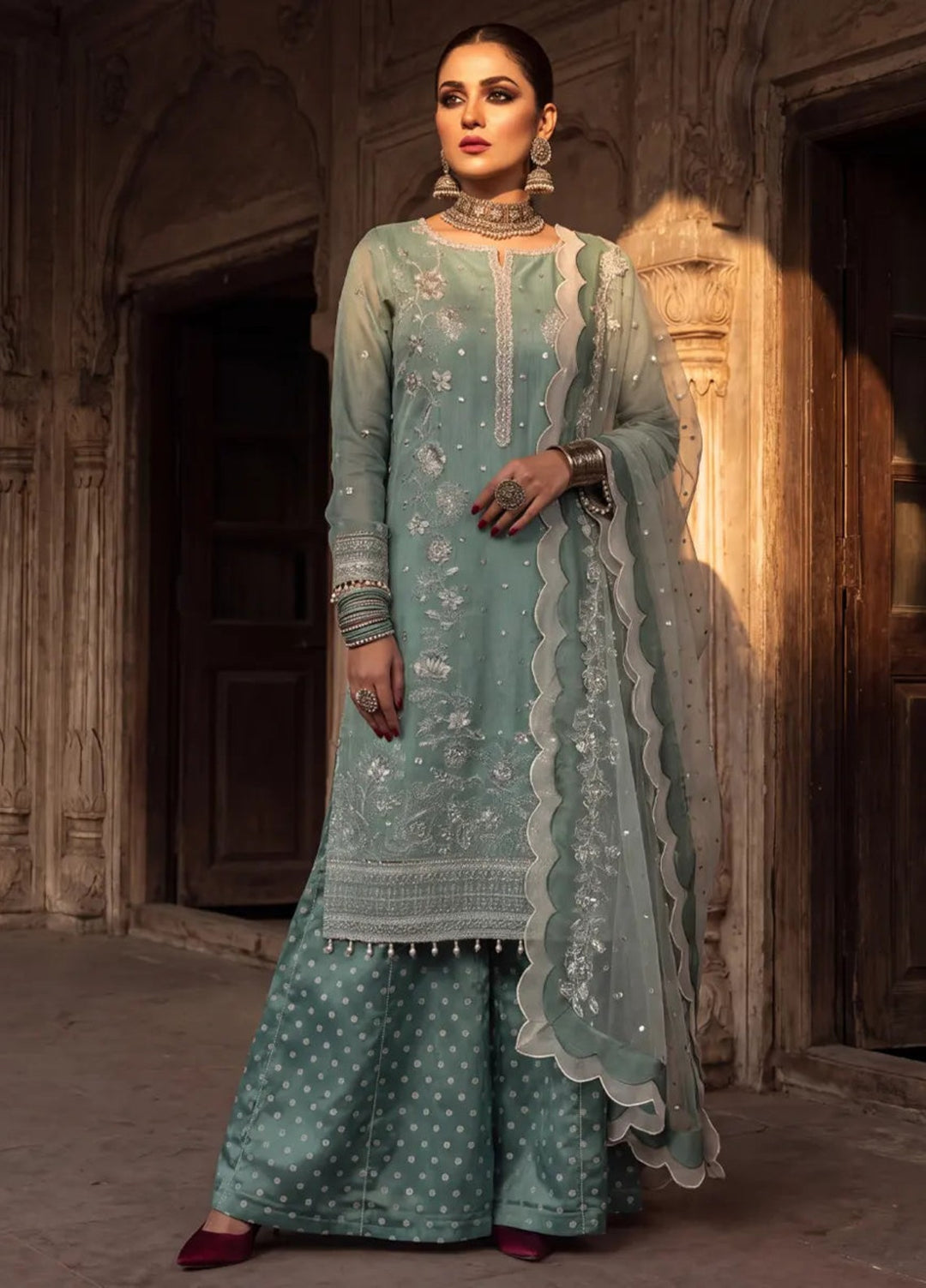 Salitex Unstitched Embroidered Khaadi Net 3 Piece Suit SUNS8JI516 Festive Collection