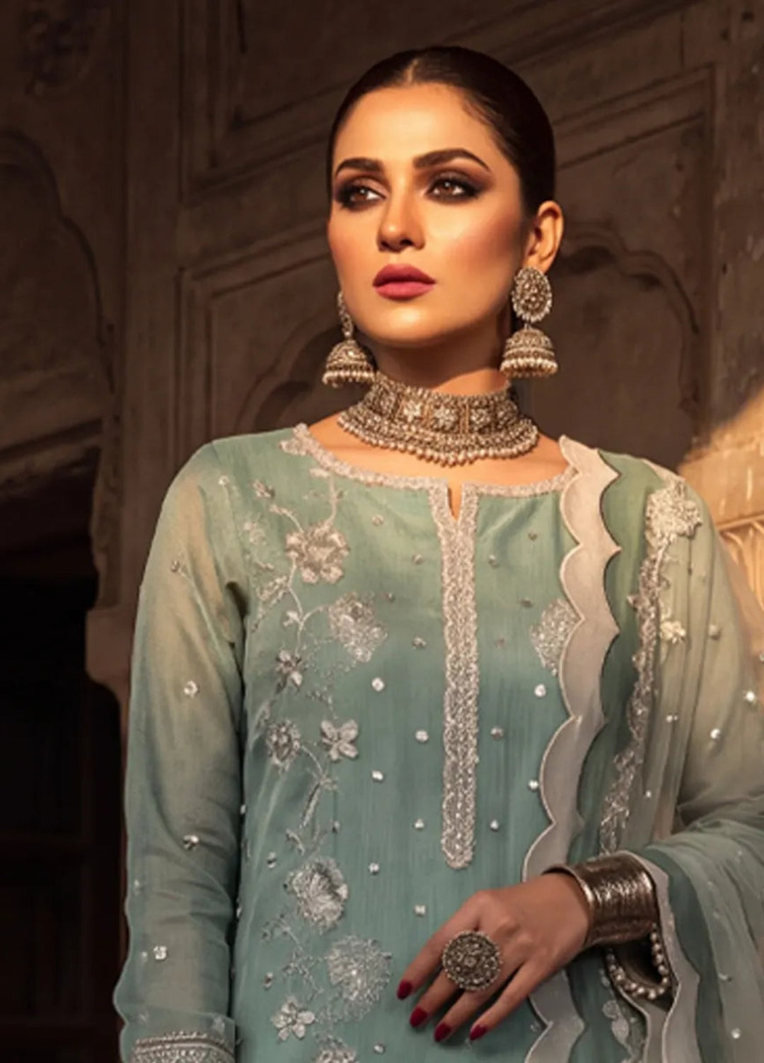 Salitex Unstitched Embroidered Khaadi Net 3 Piece Suit SUNS8JI516 Festive Collection