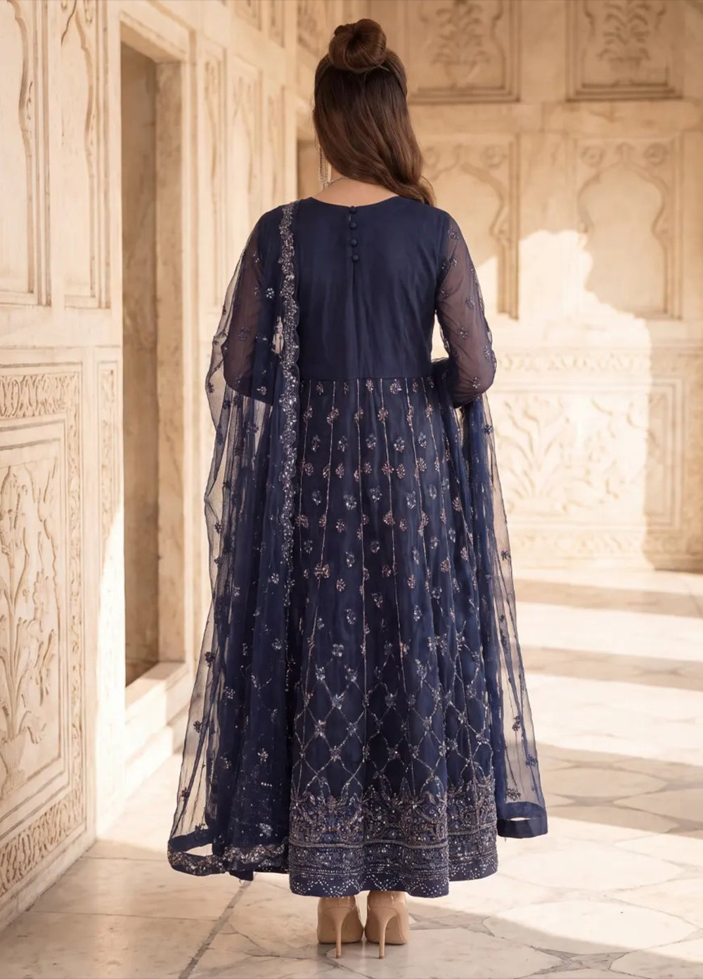 Salitex Unstitched Embroidered Net 3 Piece Suit SUNS8JI521 Festive Collection