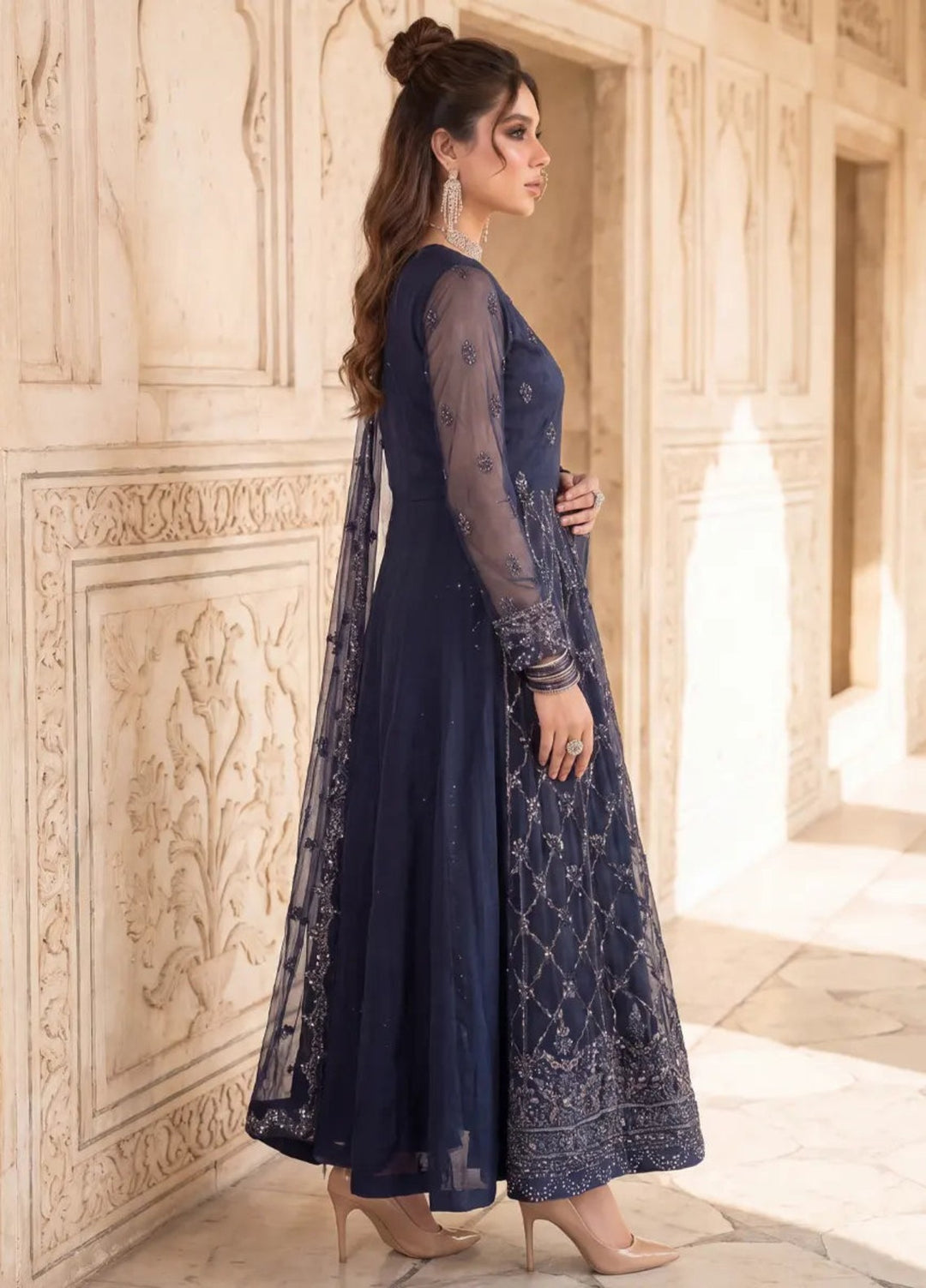 Salitex Unstitched Embroidered Net 3 Piece Suit SUNS8JI521 Festive Collection