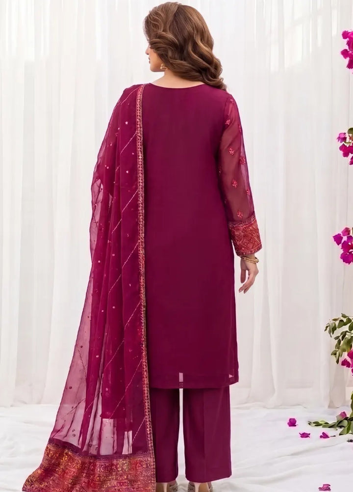 Salitex Women RTW Embroidered Chiffon 3 Piece Suit SPL3PEF060 Casual Collection
