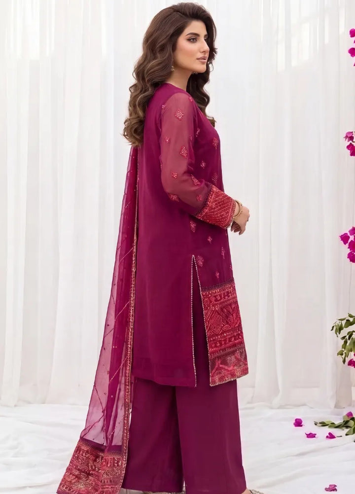 Salitex Women RTW Embroidered Chiffon 3 Piece Suit SPL3PEF060 Casual Collection