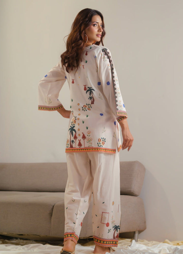 Sprinkles Women RTW Printed Cotton 2 Piece Suit Ivory Heritage Summer Collection