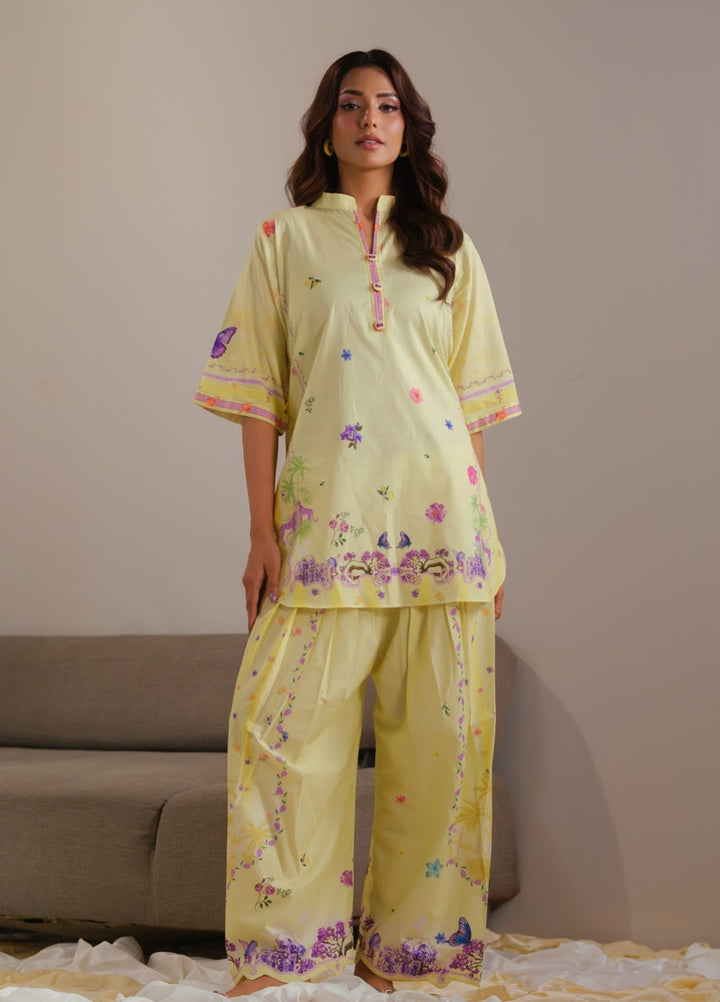 Sprinkles Women RTW Printed Cotton 2 Piece Suit Yellow Radiance Summer Collection