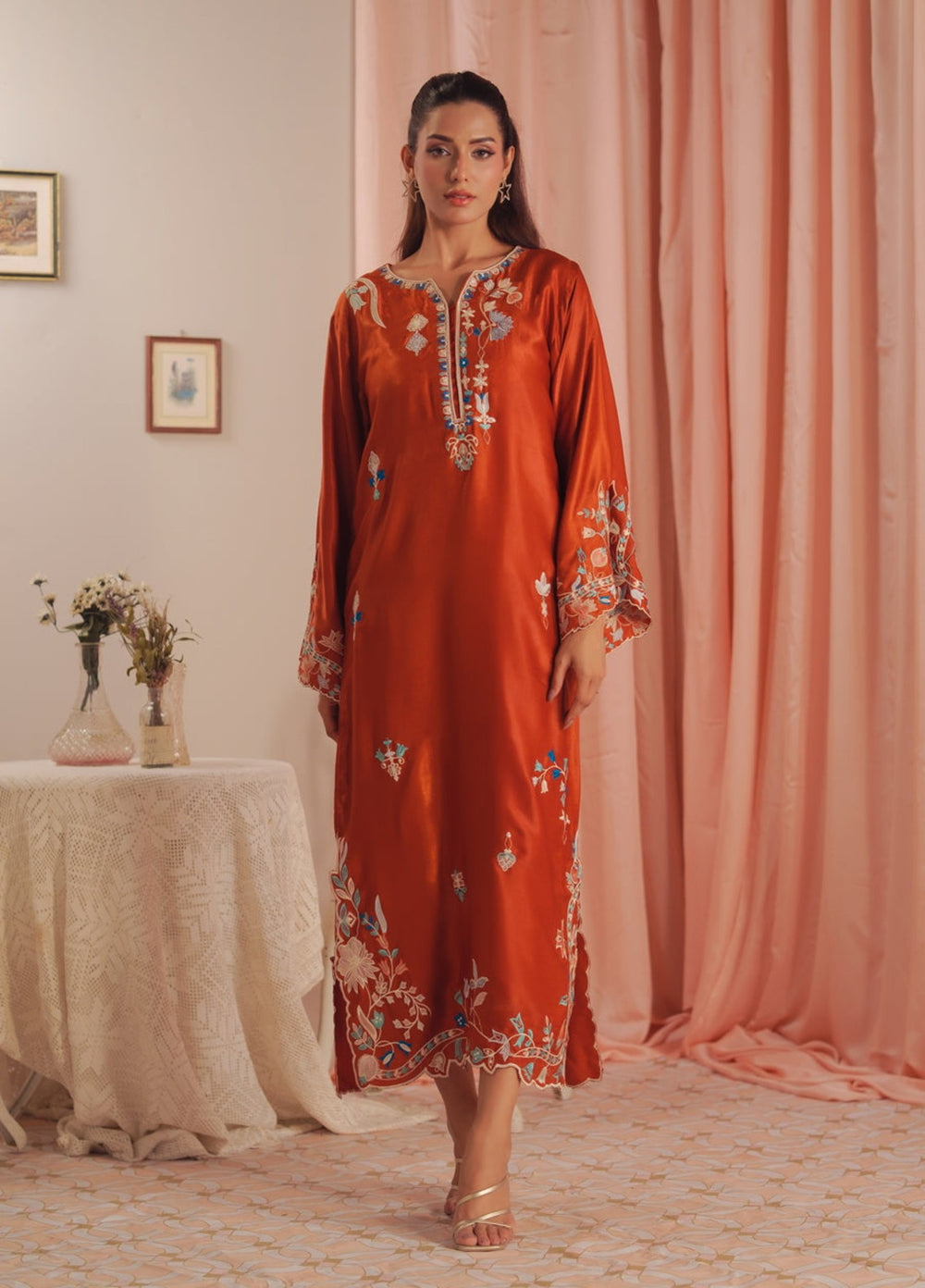 Sprinkles Women RTW Embroidered Suede 1 Piece Suit Scarlet Rouge Summer Collection