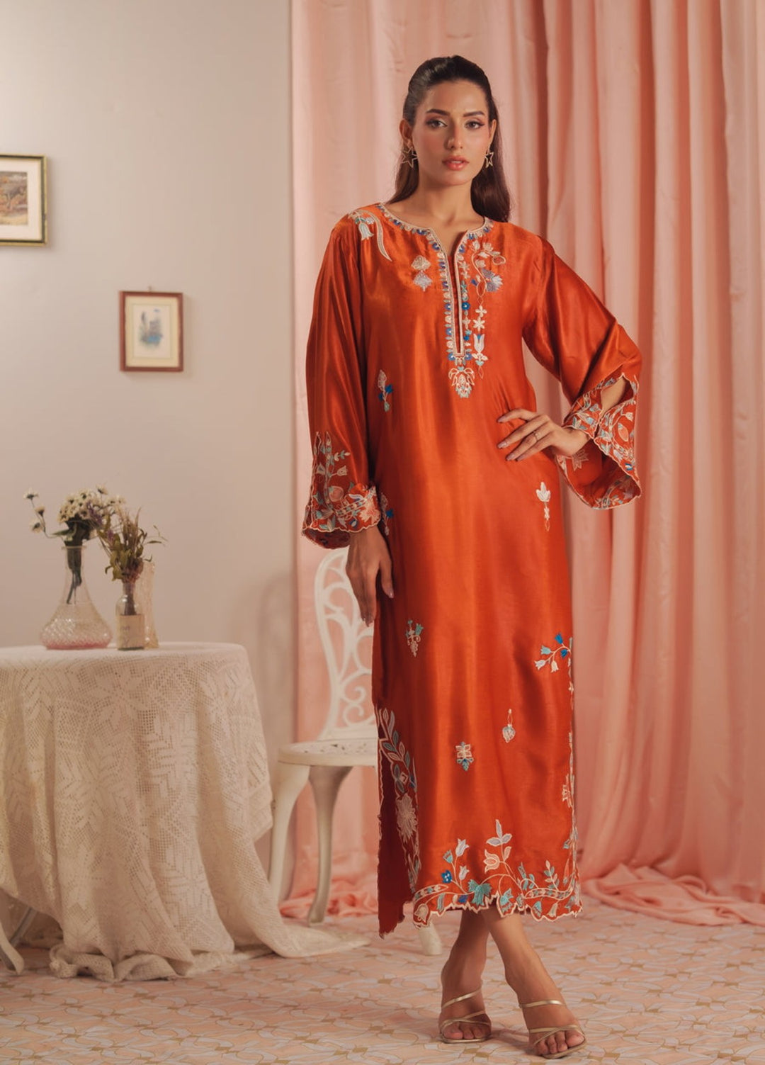 Sprinkles Women RTW Embroidered Suede 1 Piece Suit Scarlet Rouge Summer Collection