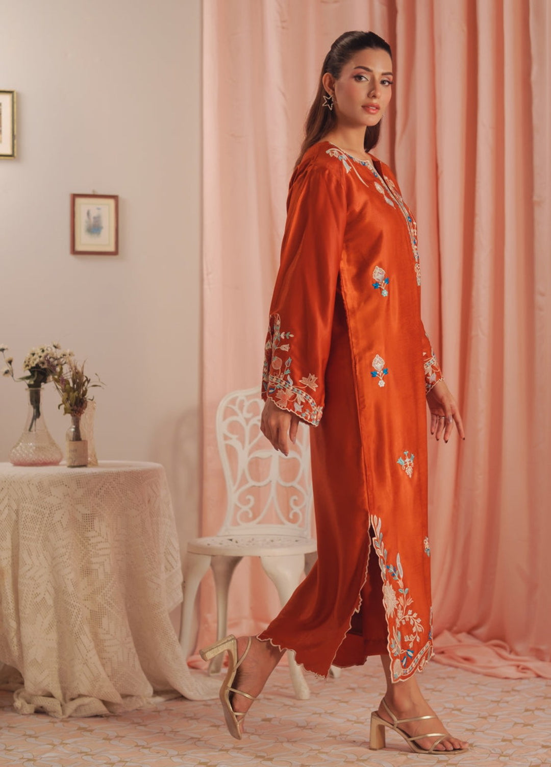 Sprinkles Women RTW Embroidered Suede 1 Piece Suit Scarlet Rouge Summer Collection