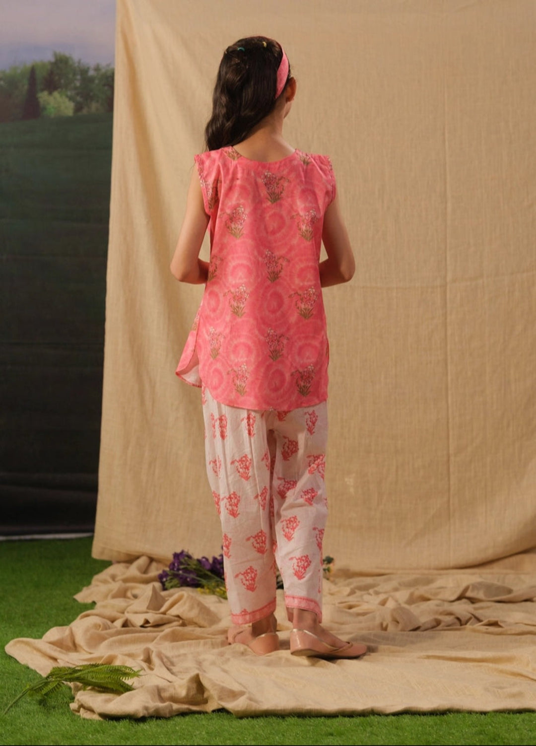 Sprinkles Girls RTW Printed Cotton 2 Piece Suit Pink Radiance Summer Collection