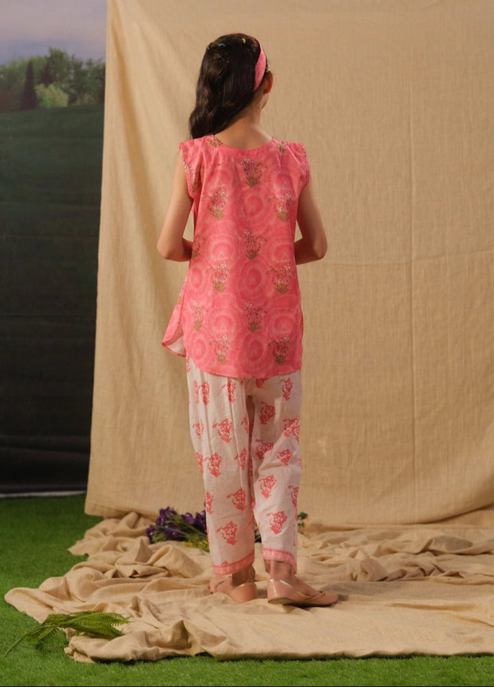 Sprinkles Girls RTW Printed Cotton 2 Piece Suit Pink Radiance Summer Collection