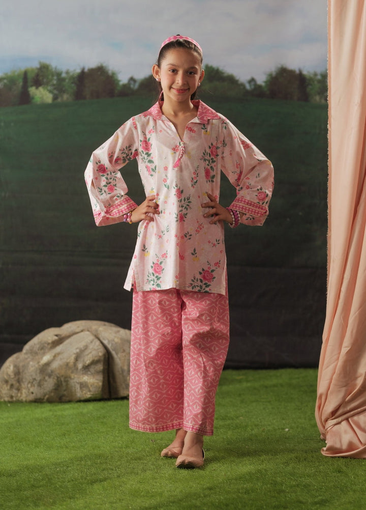 Sprinkles Girls RTW Printed Cotton 2 Piece Suit Pink Meadow Summer Collection