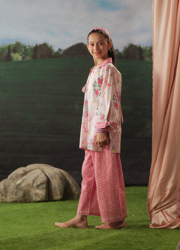 Sprinkles Girls RTW Printed Cotton 2 Piece Suit Pink Meadow Summer Collection