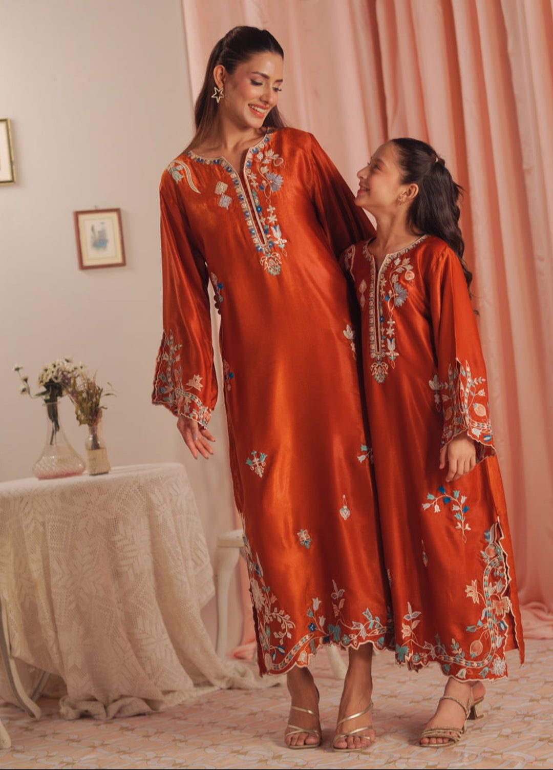 Sprinkles Girls RTW Embroidered Suede 1 Piece Suit Scarlet Rouge Kaftan Summer Collection