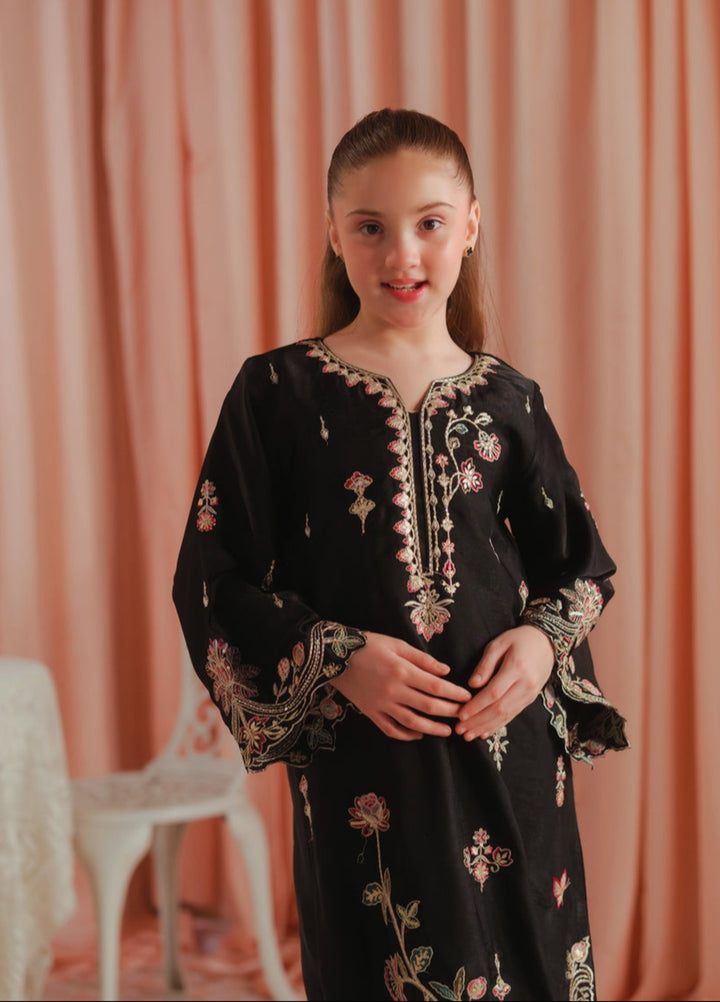 Sprinkles Girls RTW Embroidered Suede 1 Piece Suit Gothic Rose Kaftan Summer Collection