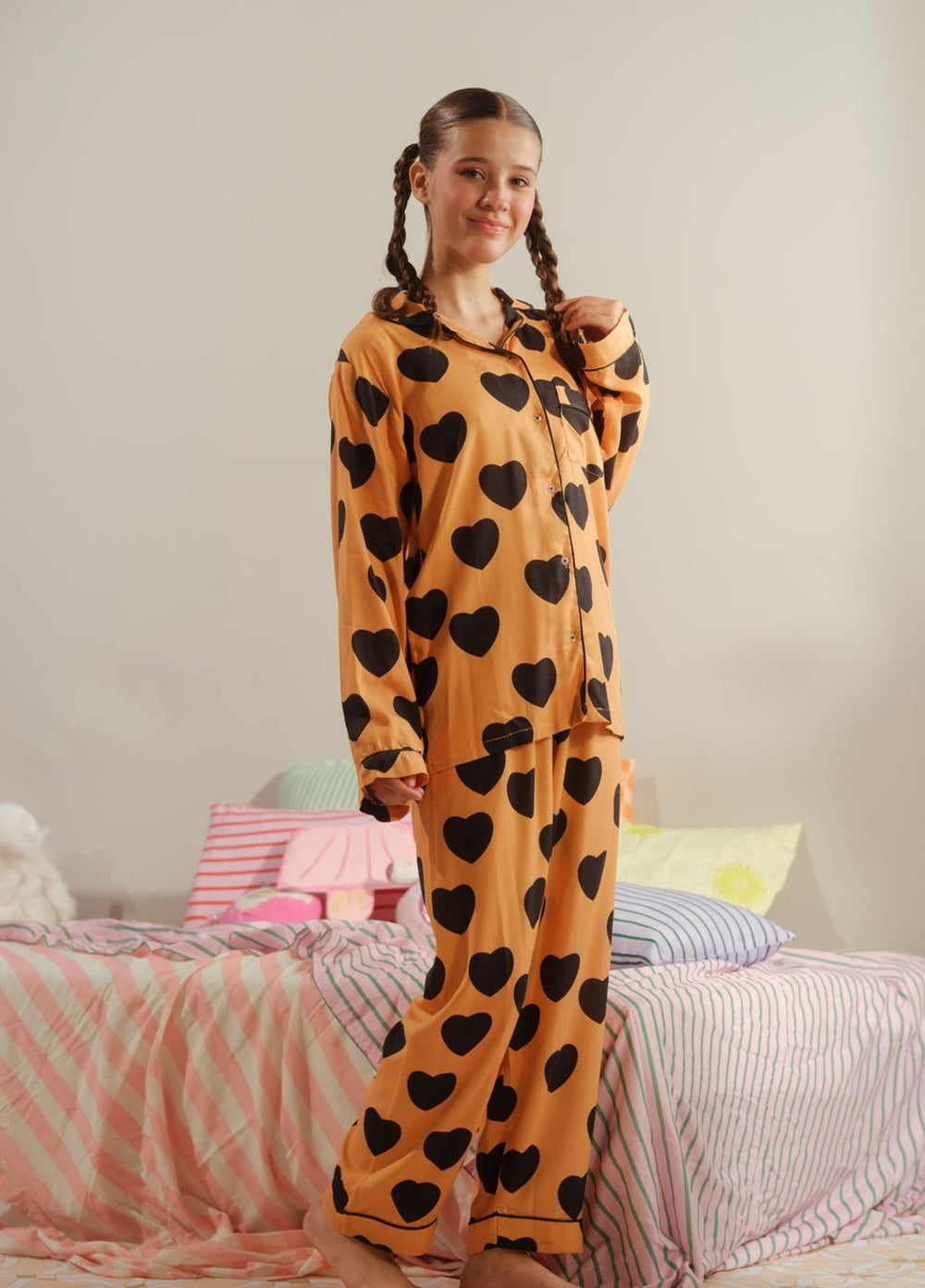 Sprinkles Girls RTW Printed Viscose 2 Piece Suit Citrus Heart Summer Collection