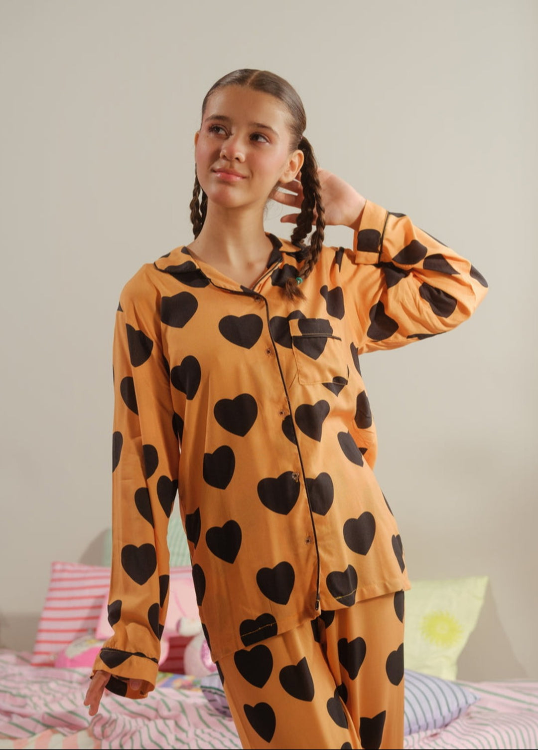 Sprinkles Girls RTW Printed Viscose 2 Piece Suit Citrus Heart Summer Collection
