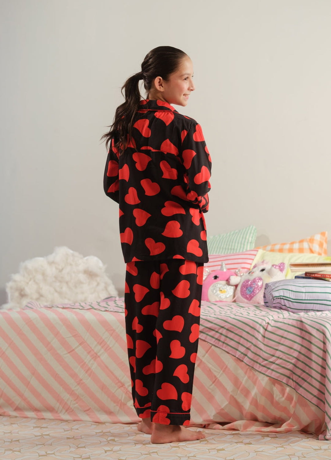 Sprinkles Girls RTW Printed Viscose 2 Piece Suit Midnight Hearts Summer Collection
