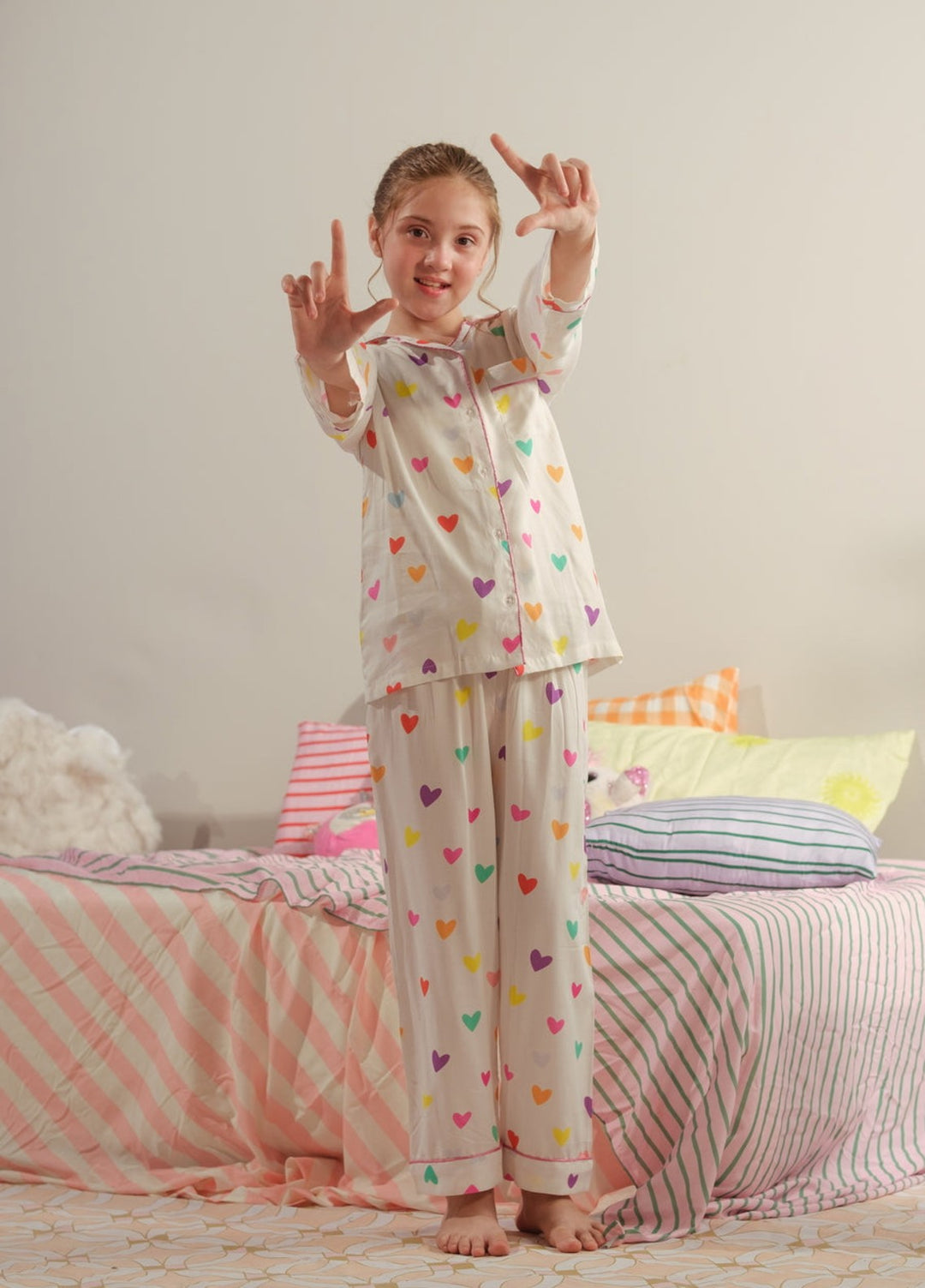 Sprinkles Girls RTW Printed Viscose 2 Piece Suit Candy Heart Summer Collection