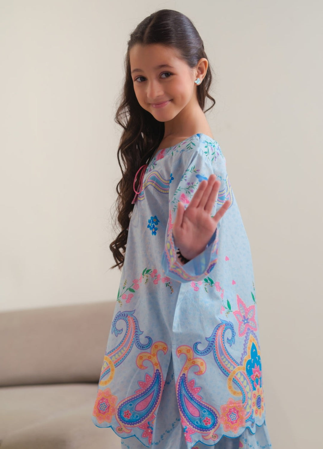 Sprinkles Girls RTW Printed Cotton 2 Piece Suit Celestial Garden Summer Collection