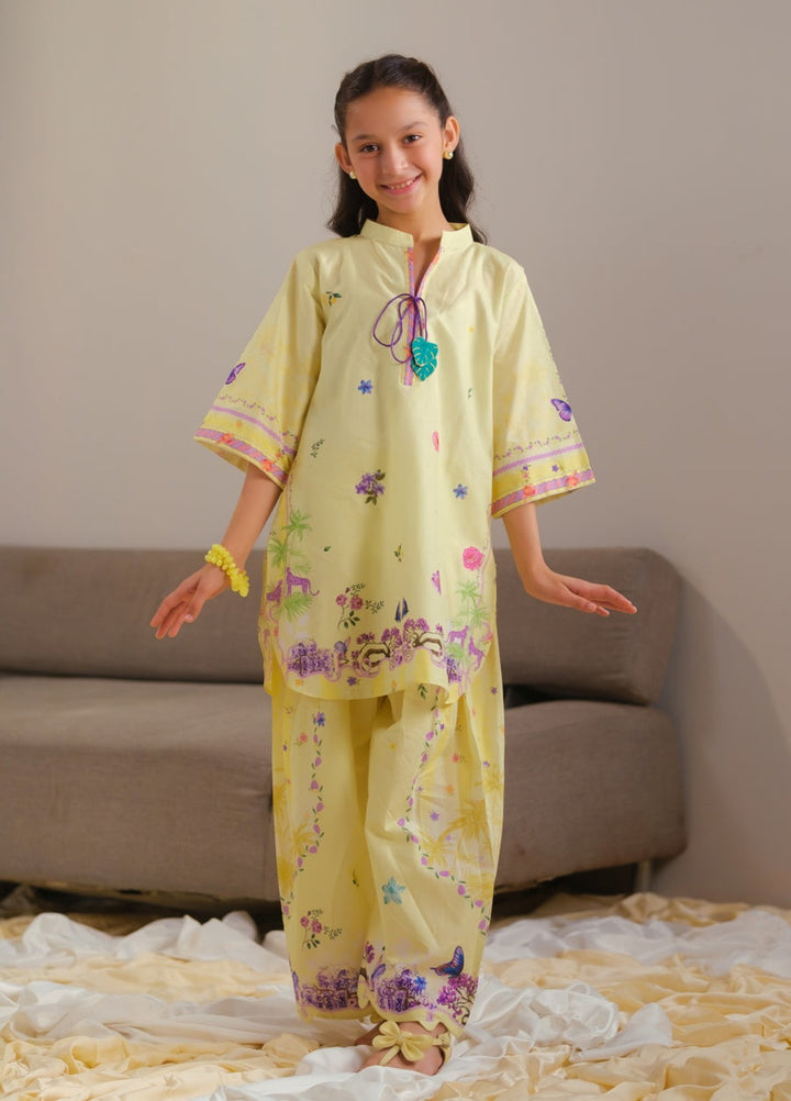 Sprinkles Girls RTW Printed Cotton 2 Piece Suit Yellow Radiance Summer Collection