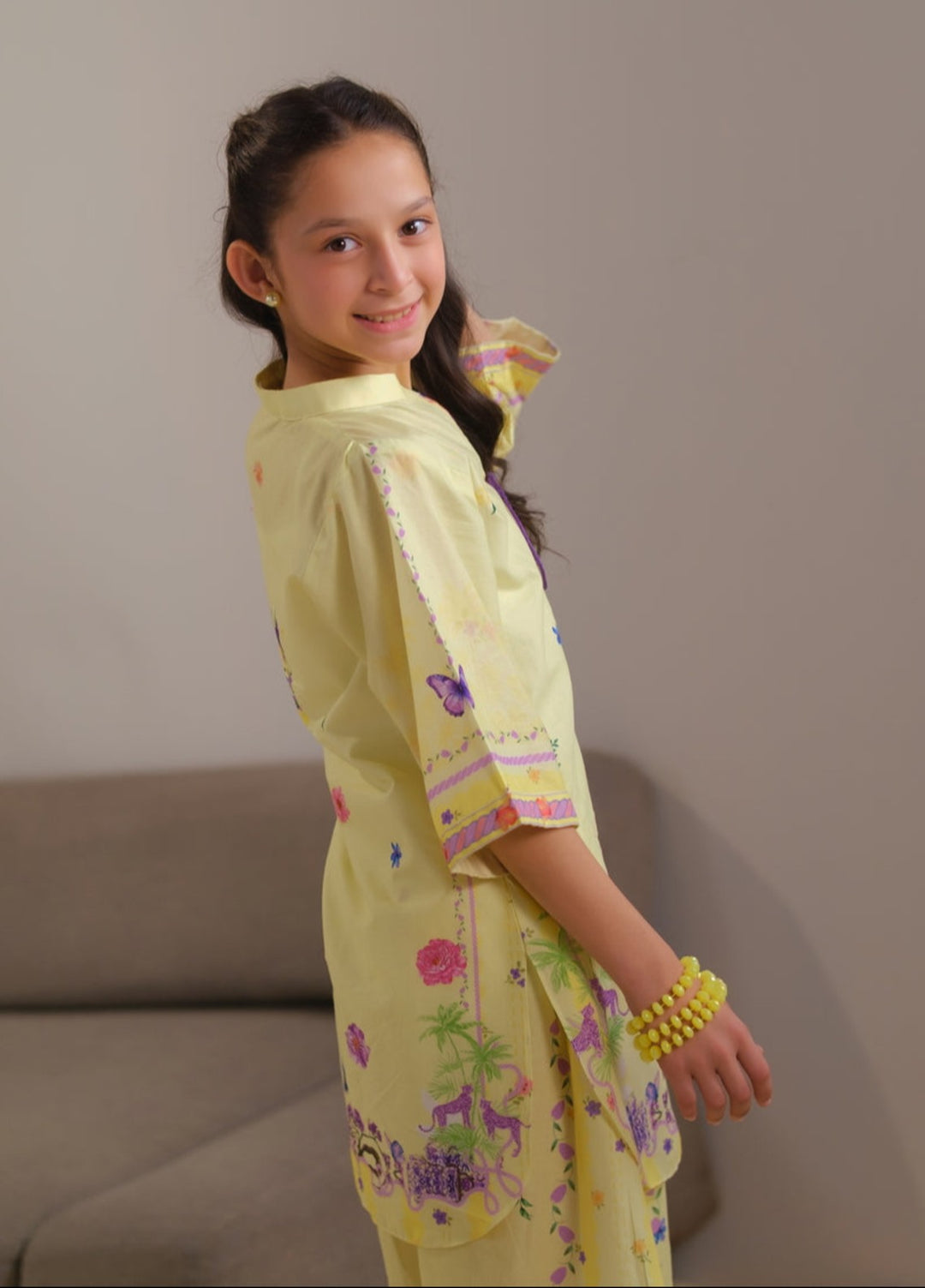 Sprinkles Girls RTW Printed Cotton 2 Piece Suit Yellow Radiance Summer Collection